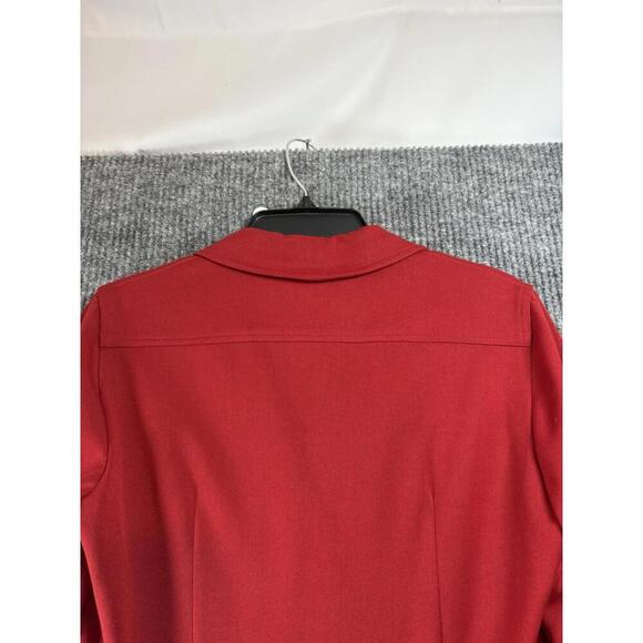 90s Vintage Designer Vertigo Paris Blazer Womens Medium Red Silver Accents Zips - Picture 12 of 15